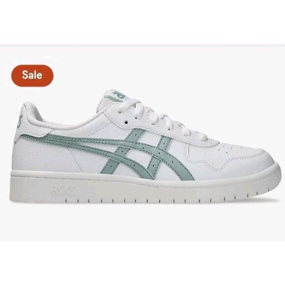 NWOB ASICS Japan S Women's Sneakers Shoes Size 7 EU 38 White/Ocean Haze Leather - Picture 1 of 10